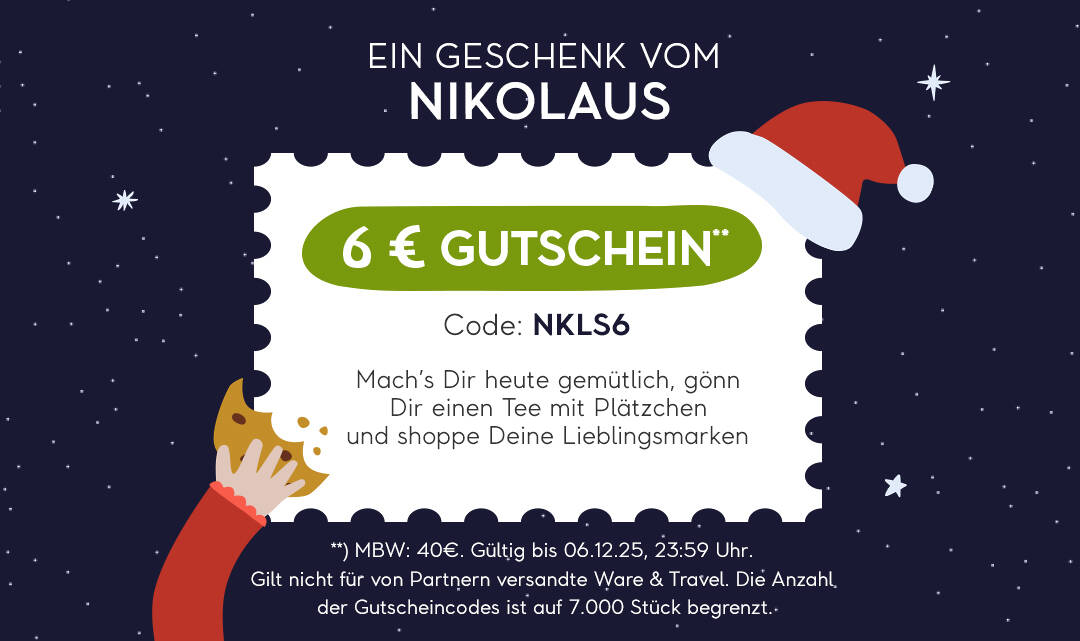6 €-Gutschein** mit dem Code: NKLS6